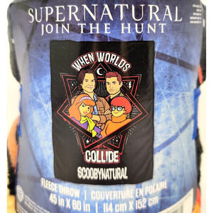 Supernatural x Scooby-Doo Fleece Throw Blanket TV Show Winchester Brothers NWT